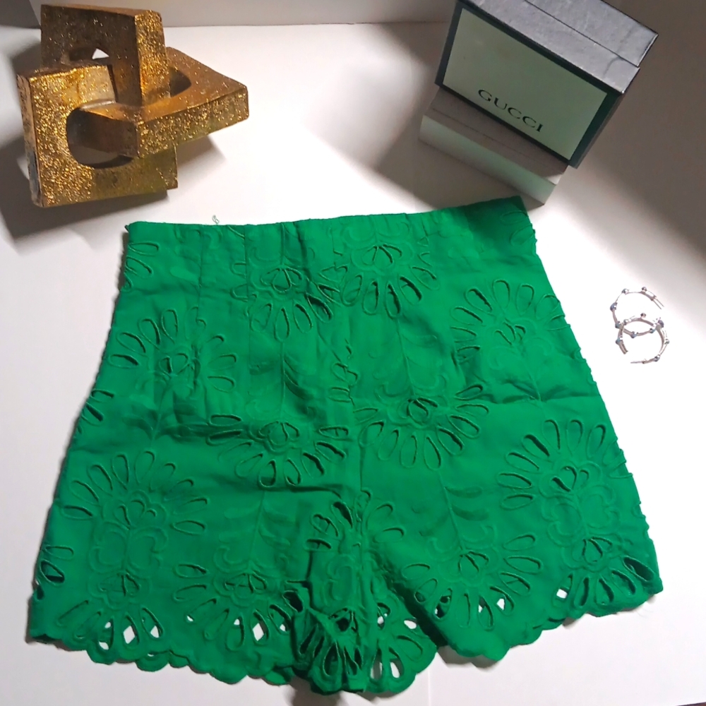 Zara Green Lace Shorts